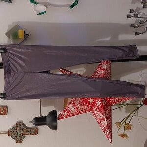 Metallic gun metal gray leggings